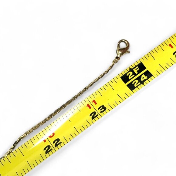 Vintage Repurposed Necklace Gold Tone Cocoon Link Chain & Filagree Pendant 24" - Picture 7 of 7